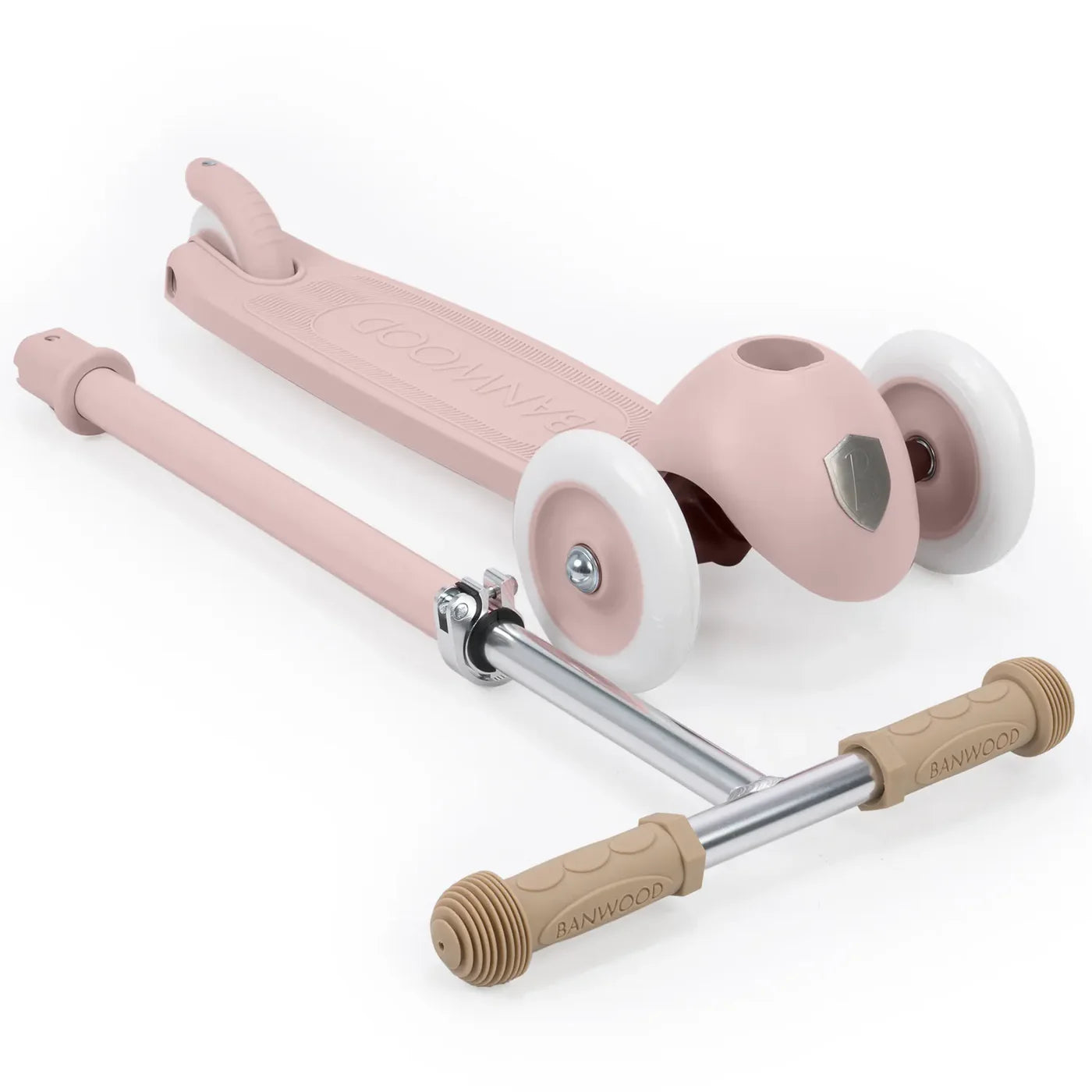 Trotinetă ECO - 3 roți, înălțime reglabilă - Faded Pink - BANWOOD