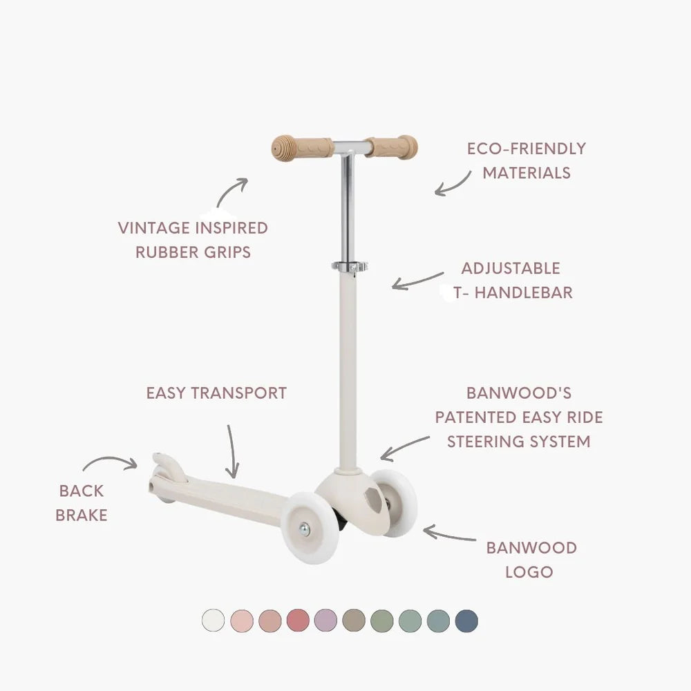 Trotinetă ECO - 3 roți, înălțime reglabilă - Ivory - BANWOOD