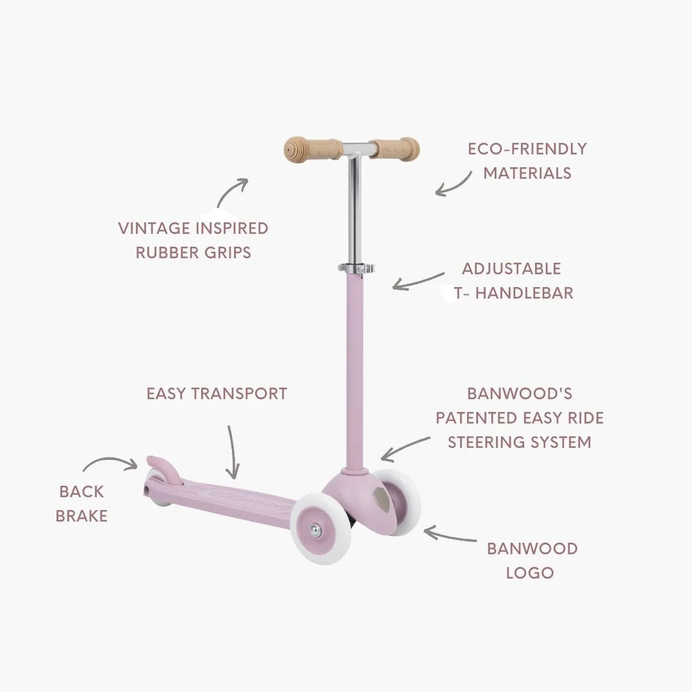 Trotinetă ECO - 3 roți, înălțime reglabilă - Lavender - BANWOOD
