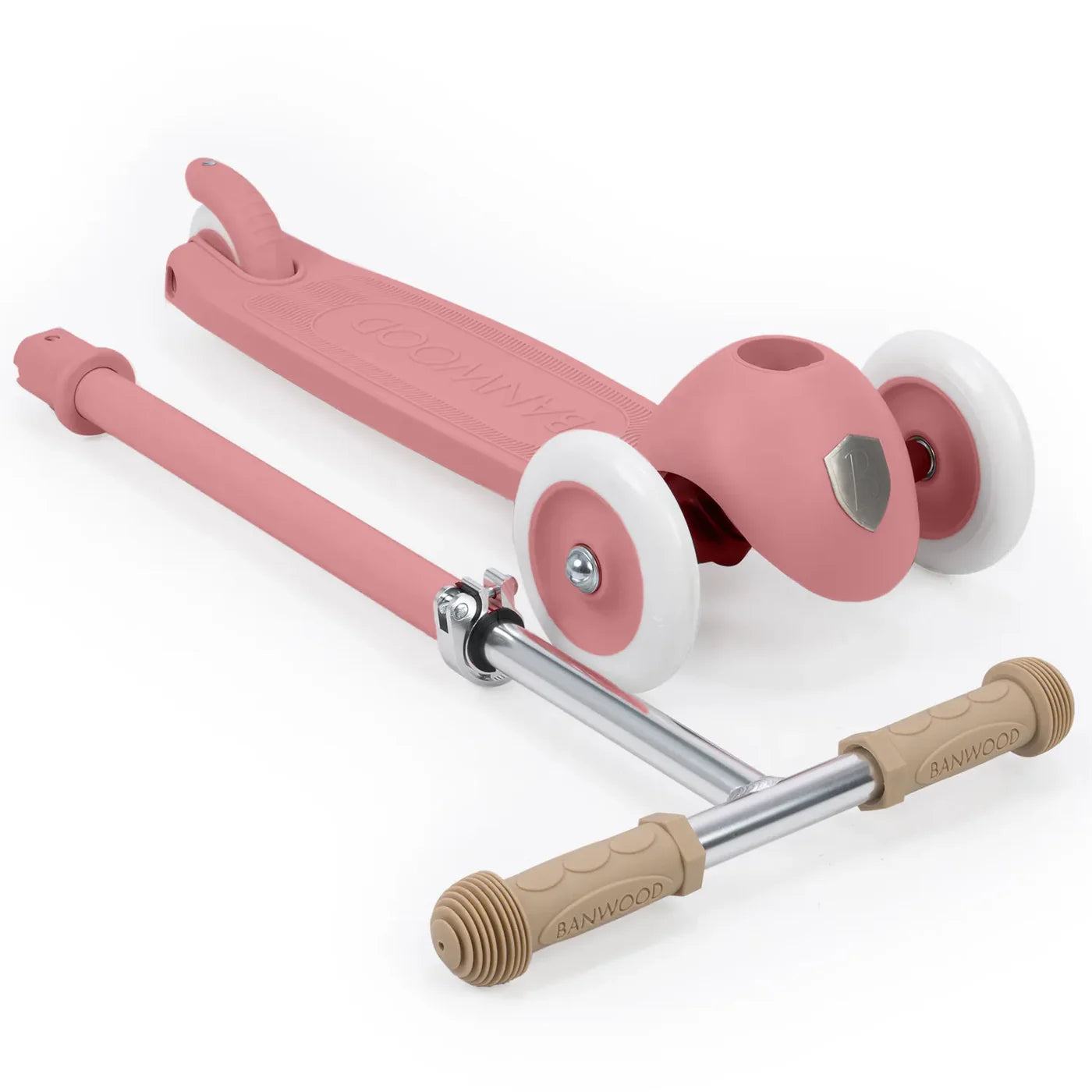 Trotinetă ECO - 3 roți, înălțime reglabilă - Raspberry - BANWOOD
