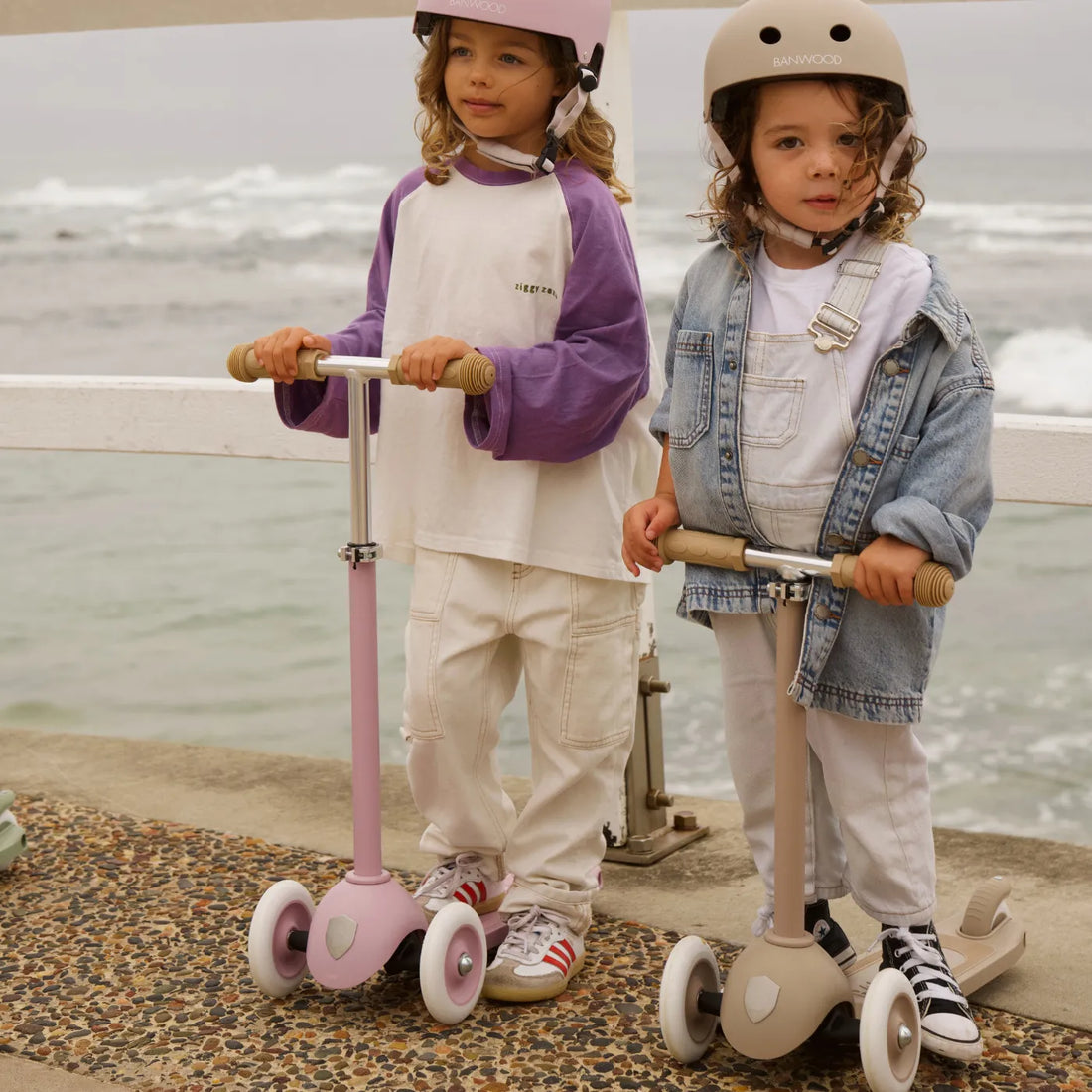 Trotinetă ECO - 3 roți, înălțime reglabilă - Sand - BANWOOD