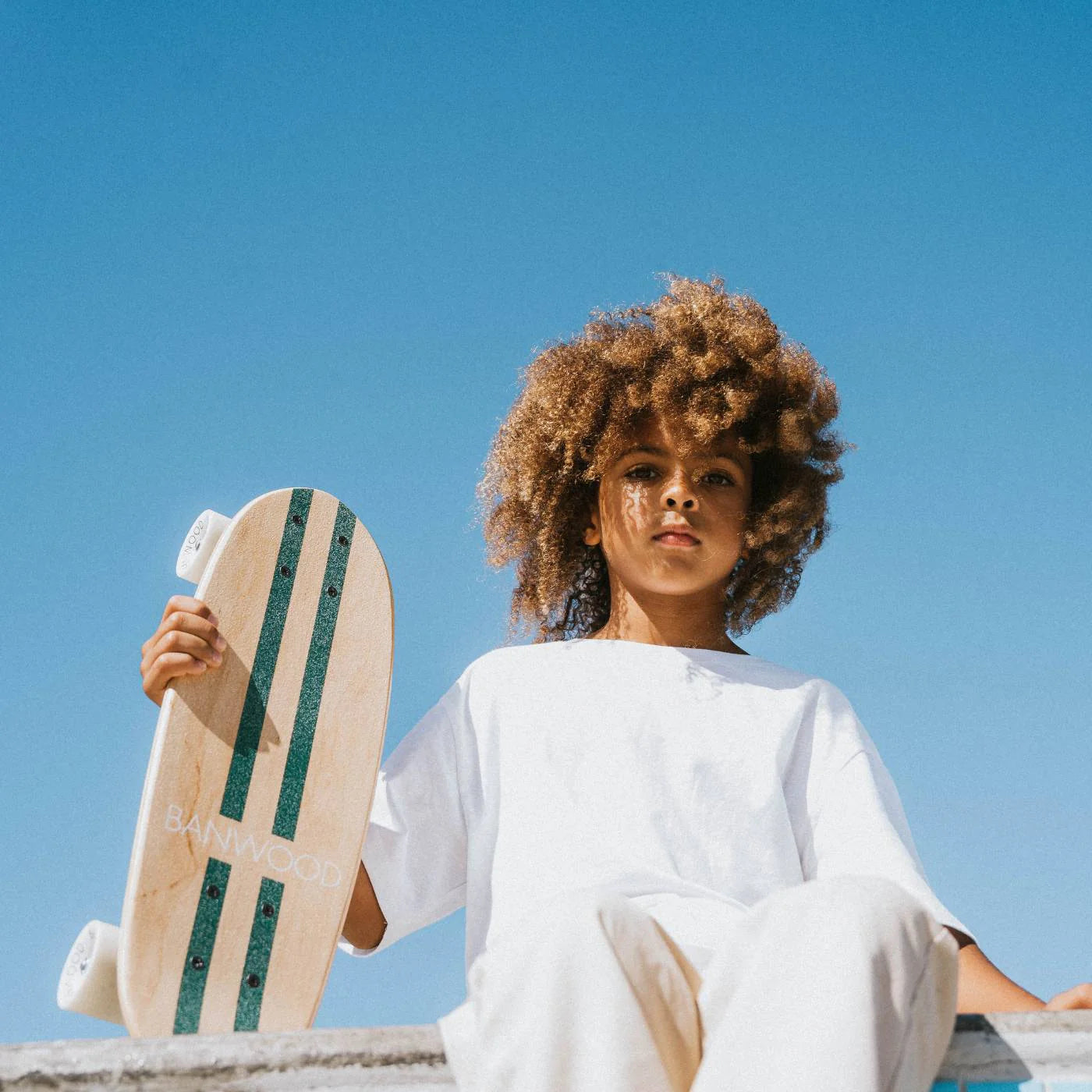 Skateboard din lemn, roți soft - Green - BANWOOD
