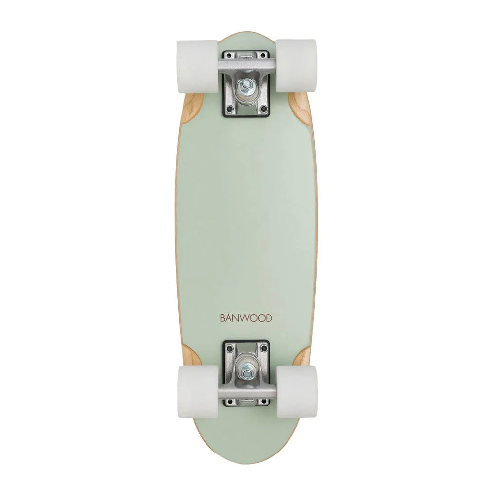 Skateboard din lemn, roți soft - Mint - BANWOOD