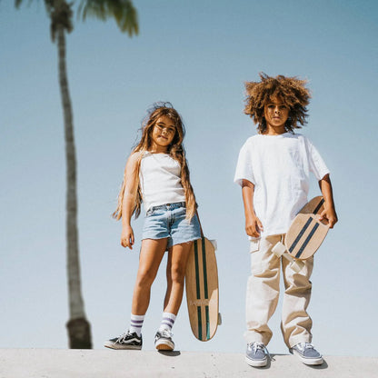 Skateboard din lemn, roți soft - Navy - BANWOOD