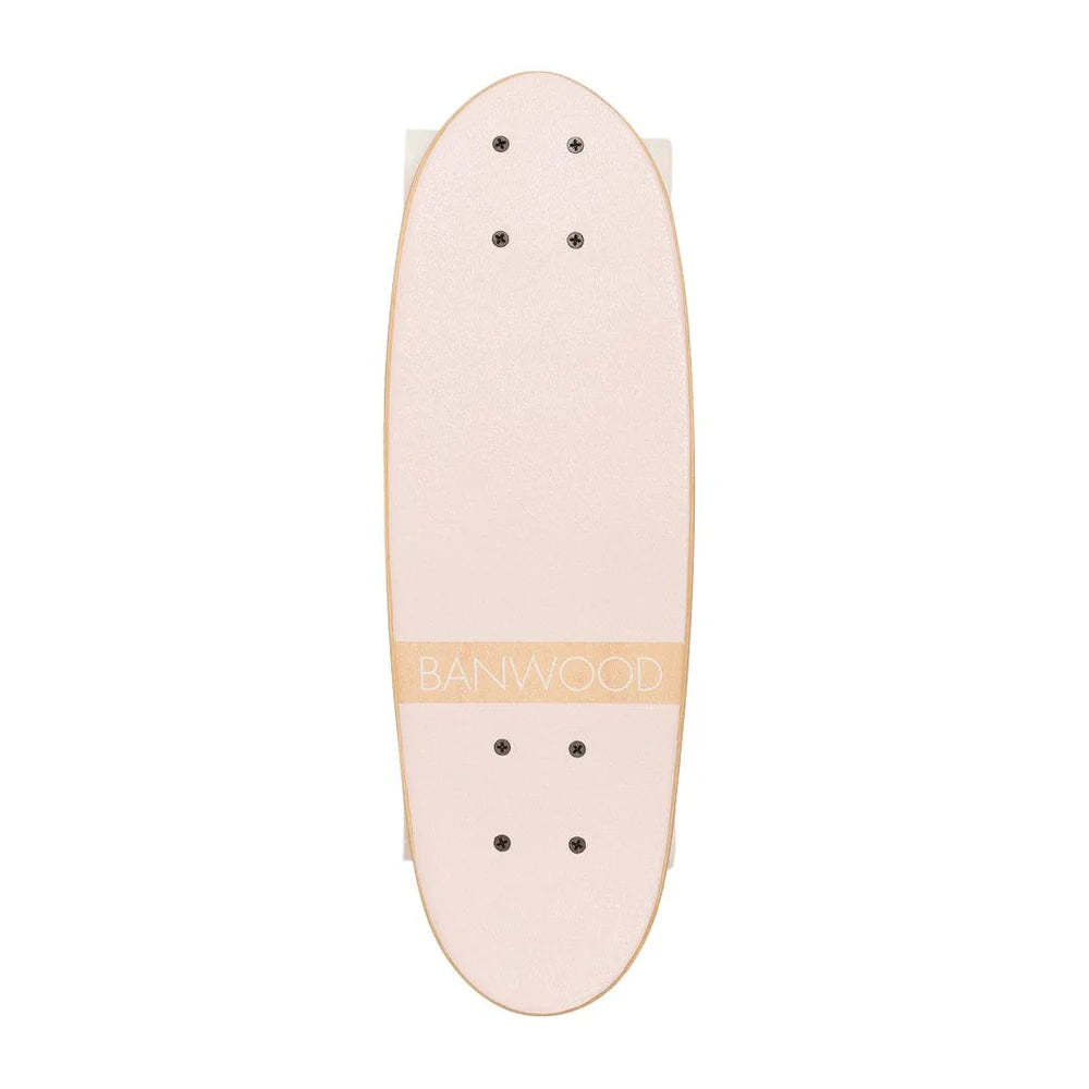 Skateboard din lemn, roți soft - Pink - BANWOOD