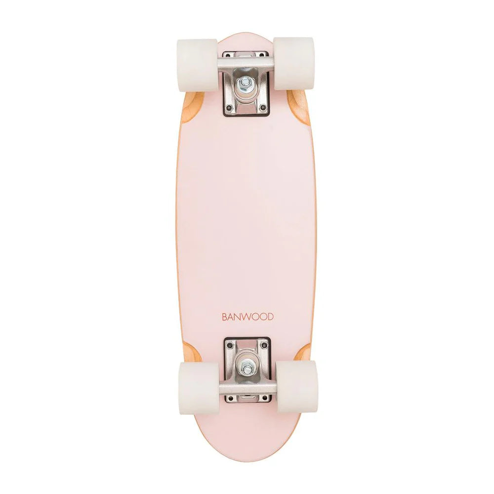Skateboard din lemn, roți soft - Pink - BANWOOD