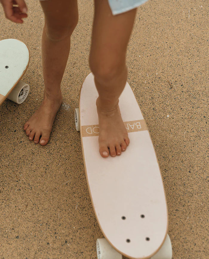Skateboard din lemn, roți soft - Pink - BANWOOD