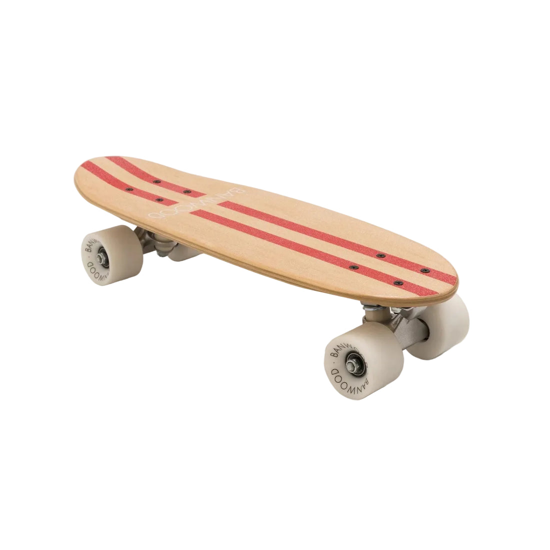 Skateboard din lemn, roți soft - Red - BANWOOD