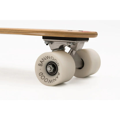 Skateboard din lemn, roți soft - Red - BANWOOD