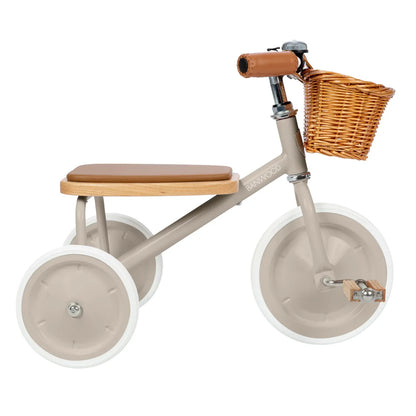 Tricicletă Vintage cu pedale, ghidon reglabil - Beige - BANWOOD