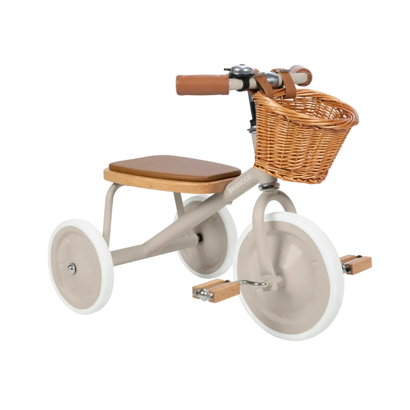 Tricicletă Vintage cu pedale, ghidon reglabil - Beige - BANWOOD