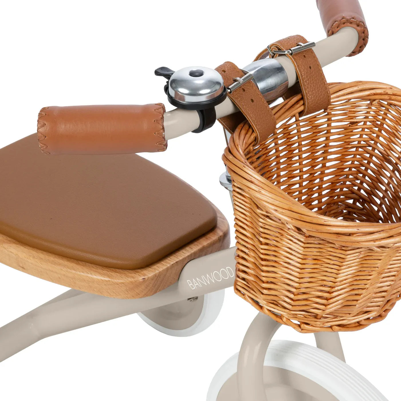 Tricicletă Vintage cu pedale, ghidon reglabil - Beige - BANWOOD