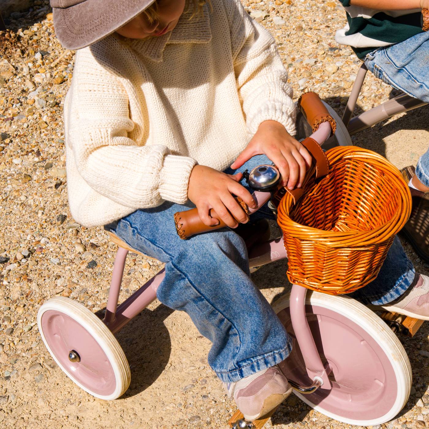 Tricicletă Vintage cu pedale, ghidon reglabil - Dusty Pink - BANWOOD