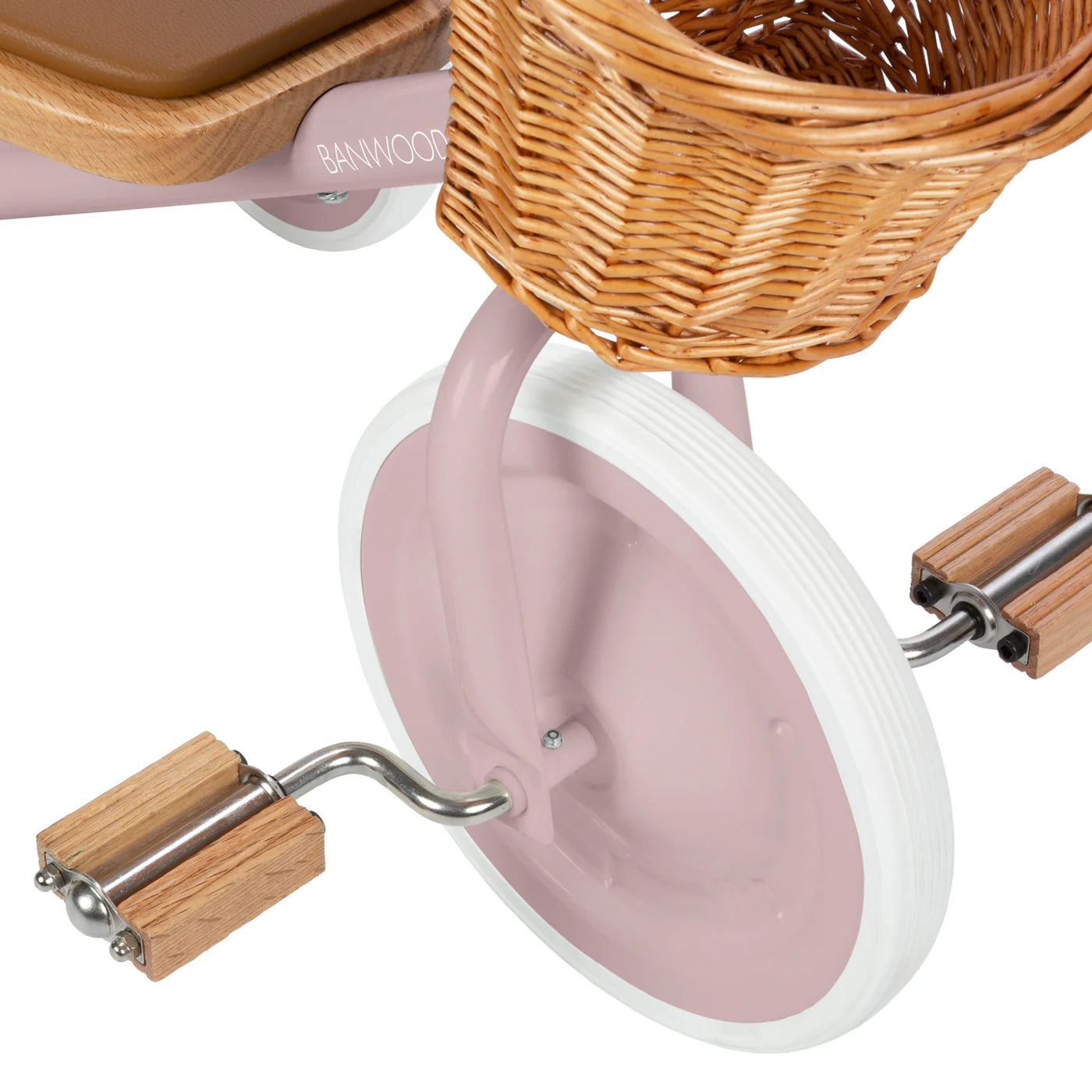 Tricicletă Vintage cu pedale, ghidon reglabil - Dusty Pink - BANWOOD