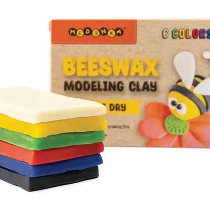Plastilina naturala din ceara de albine, 6 culori - Medenka