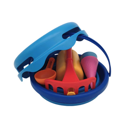 Set pliabil cu jucarii de plaja, 7 piese - Blue - compacToys