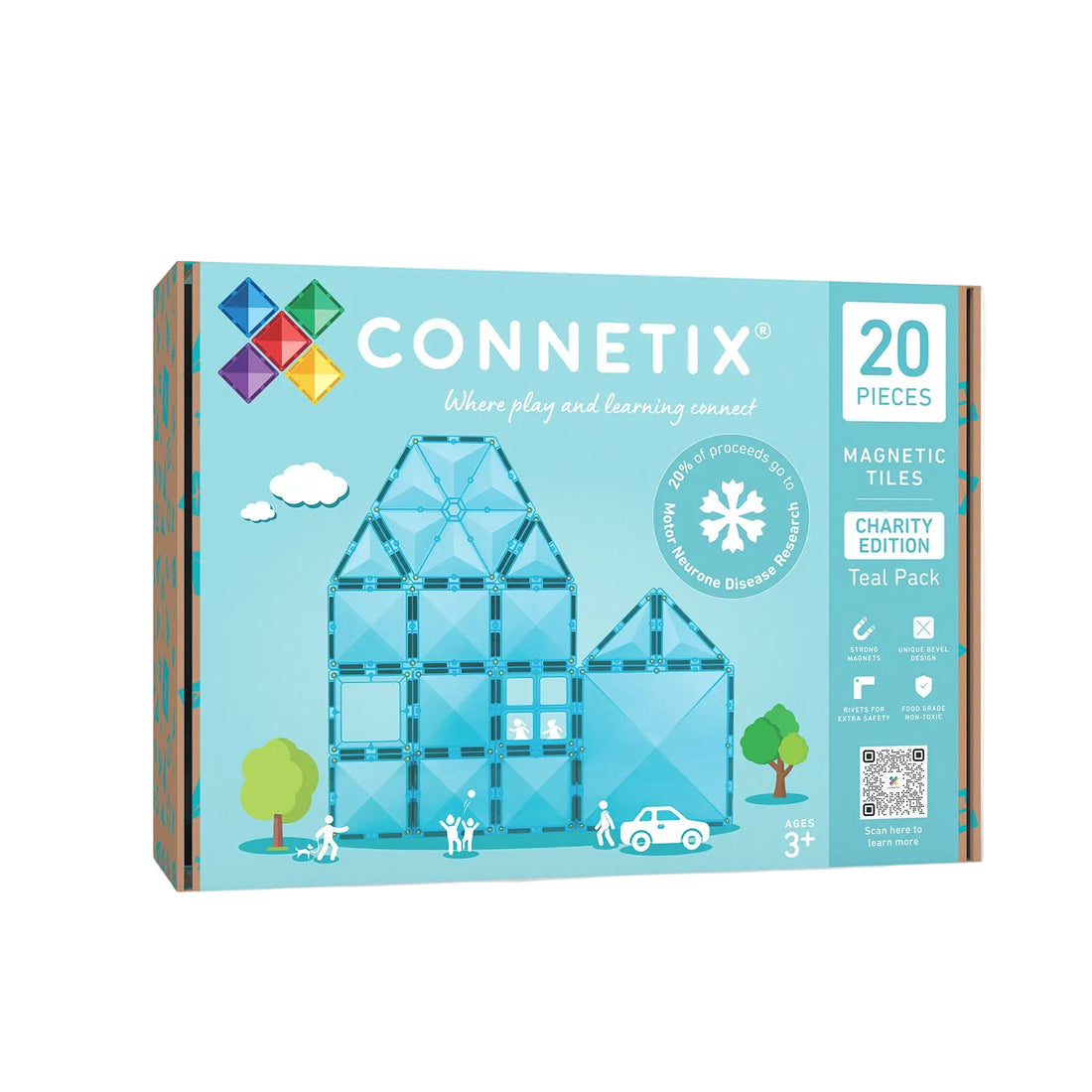 Set constructie magnetic, 20 piese - Charity Pack Teal – Connetix