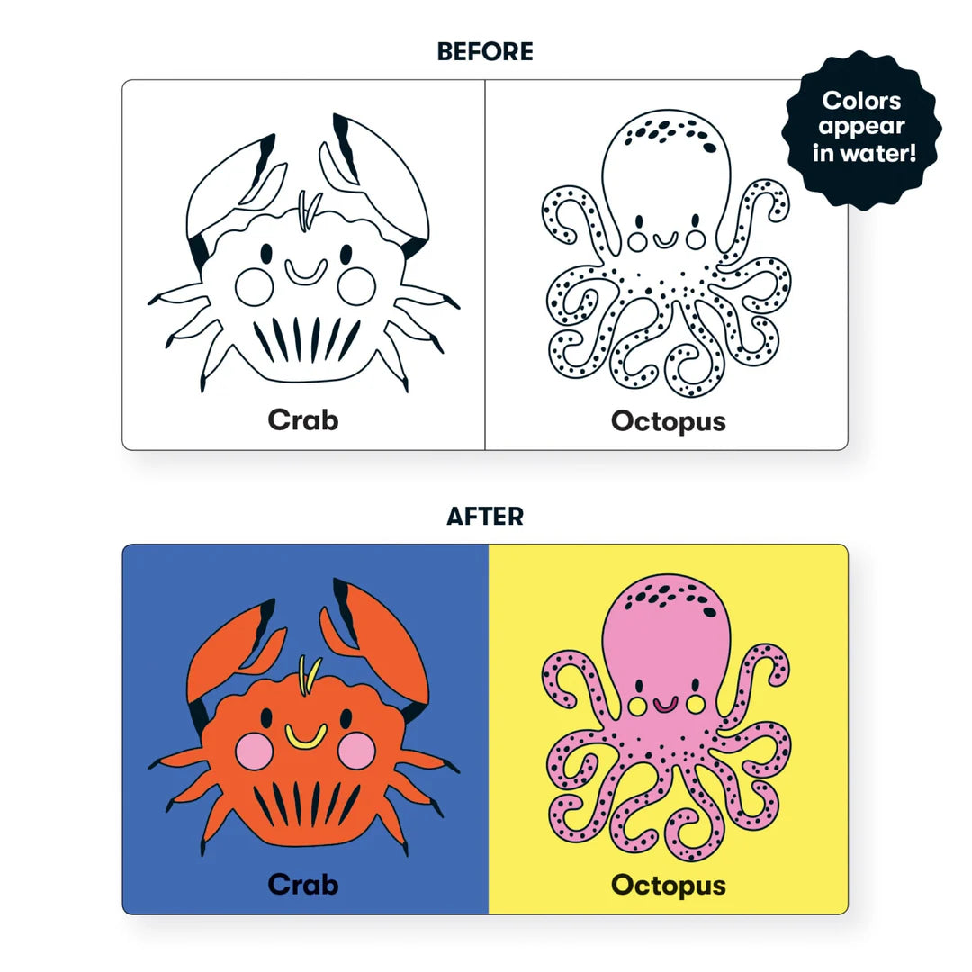 Carte pentru baie - Color The Ocean, Magic Color - Mudpuppy