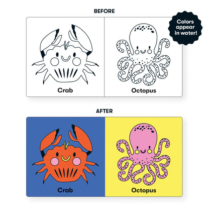 Carte pentru baie - Color The Ocean, Magic Color - Mudpuppy