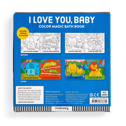 Carte pentru baie - I Love You, Baby, Magic Color - Mudpuppy