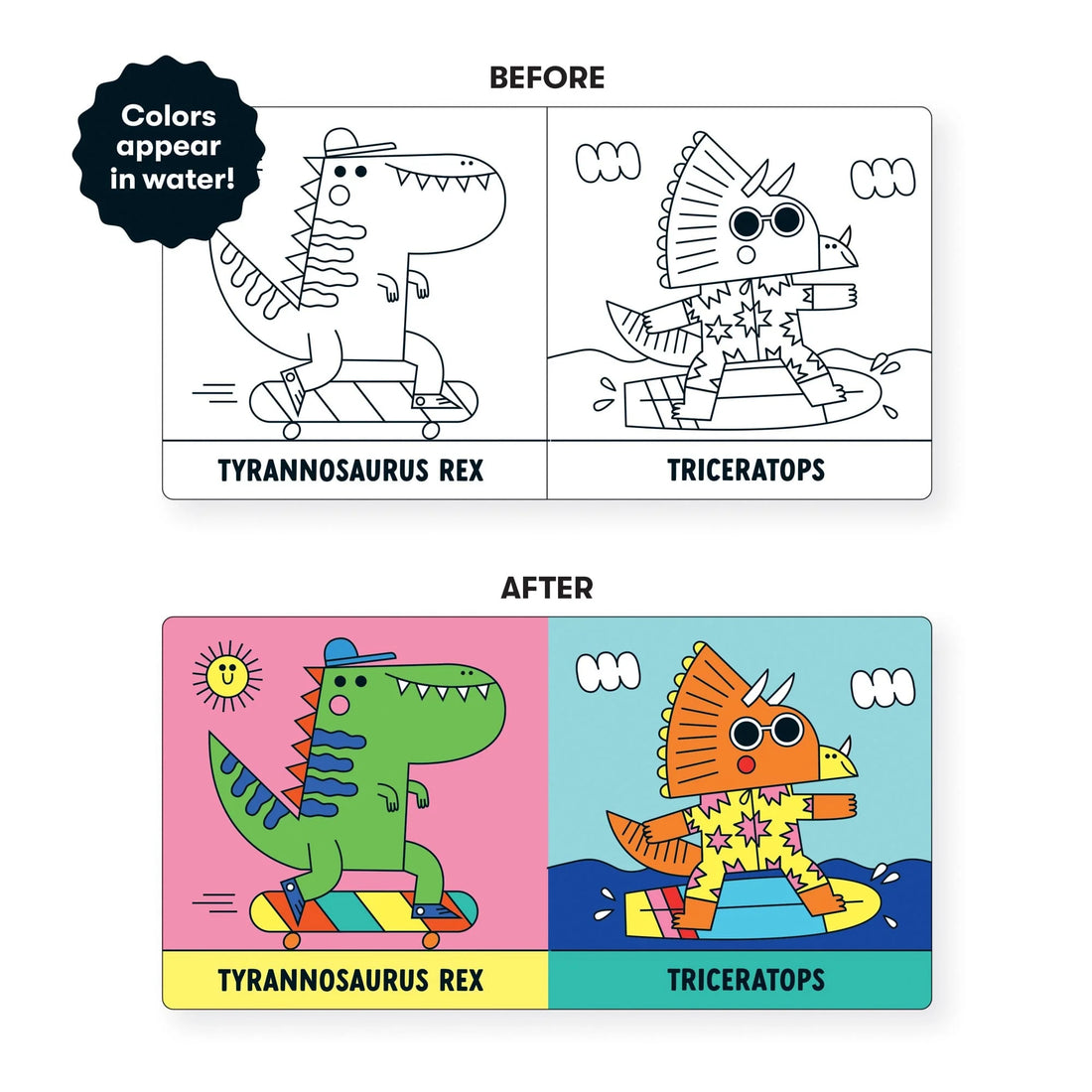 Carte pentru baie - Rub-a-Dub Dinos, Magic Color - Mudpuppy