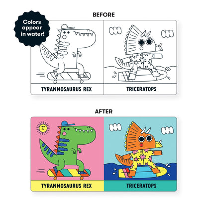 Carte pentru baie - Rub-a-Dub Dinos, Magic Color - Mudpuppy