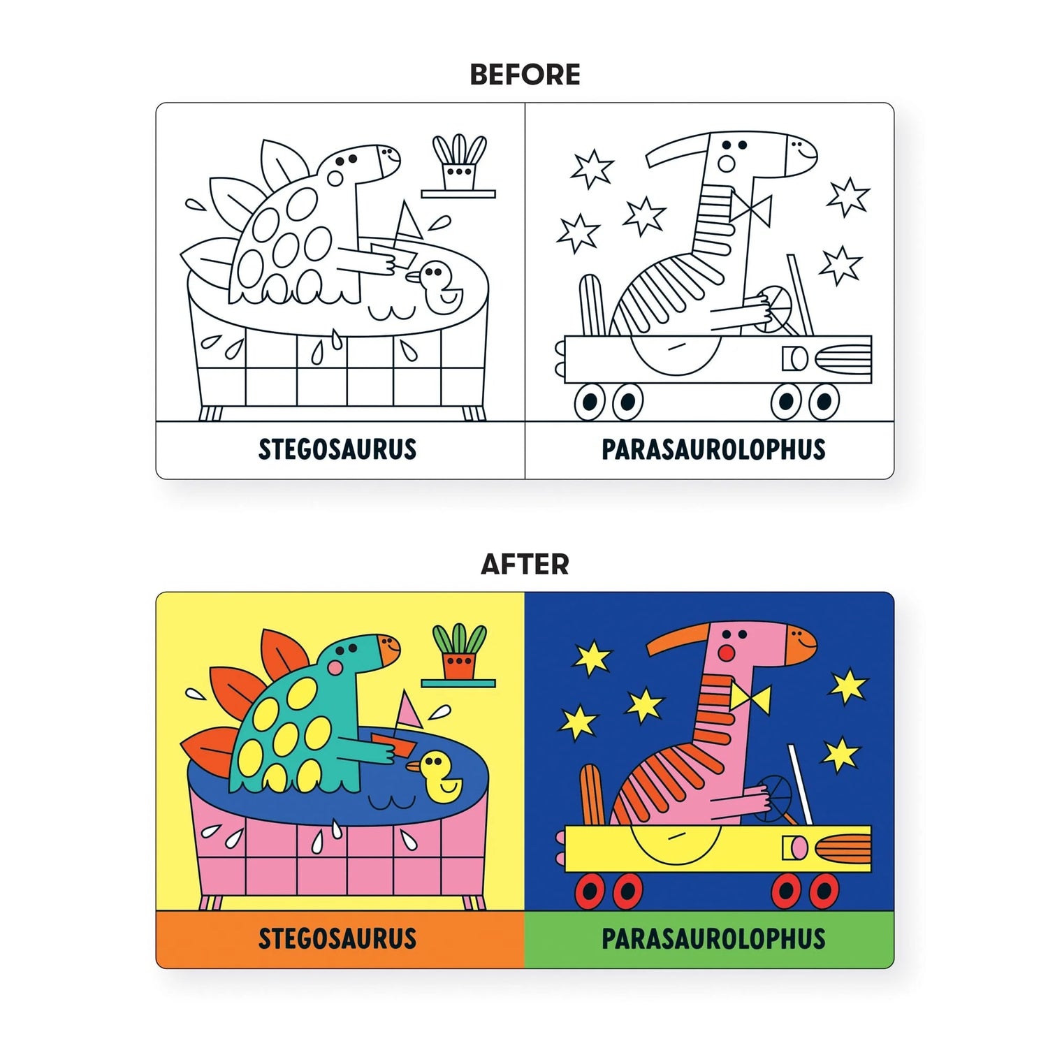 Carte pentru baie - Rub-a-Dub Dinos, Magic Color - Mudpuppy