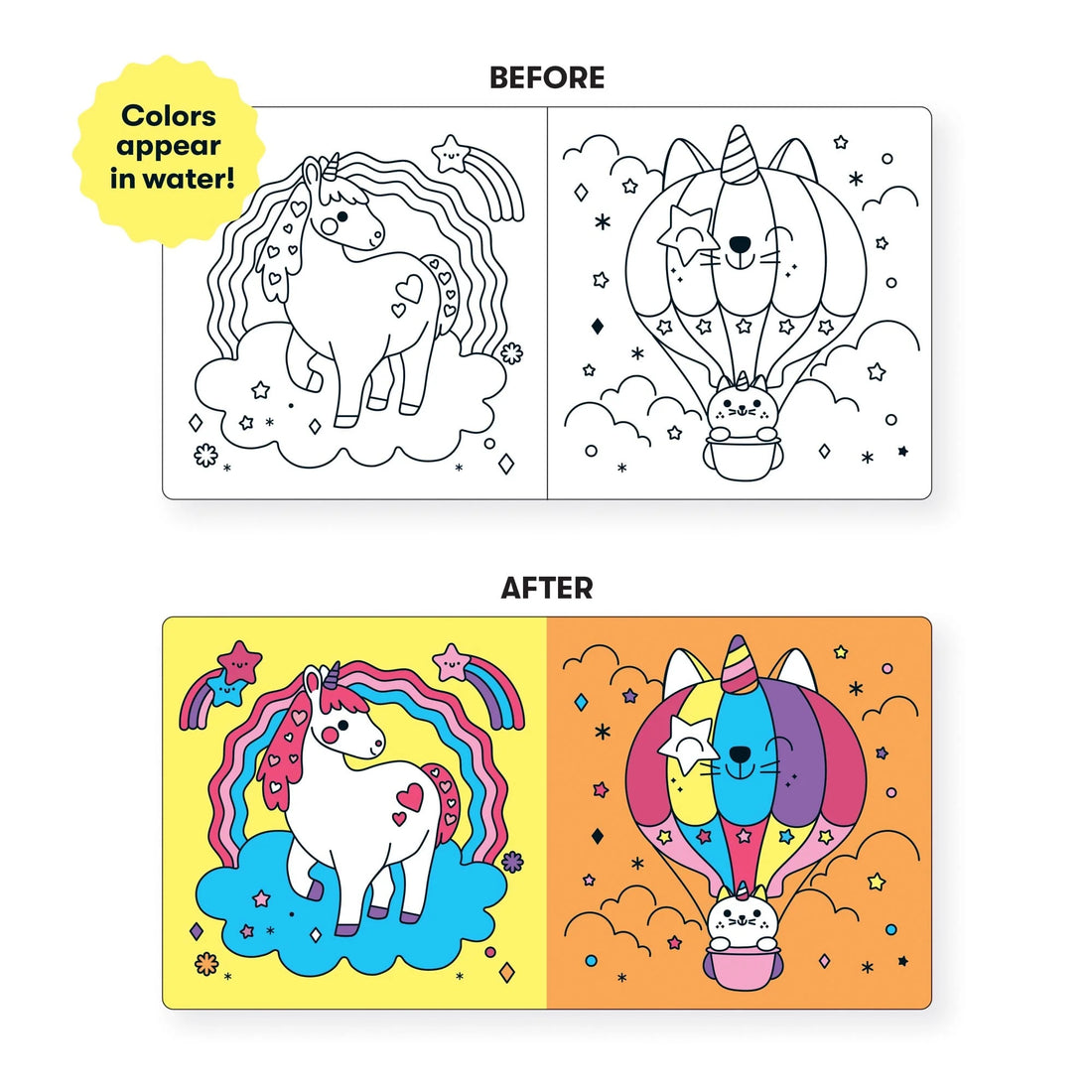 Carte pentru baie - Unicorn Dreams, Magic Color - Mudpuppy
