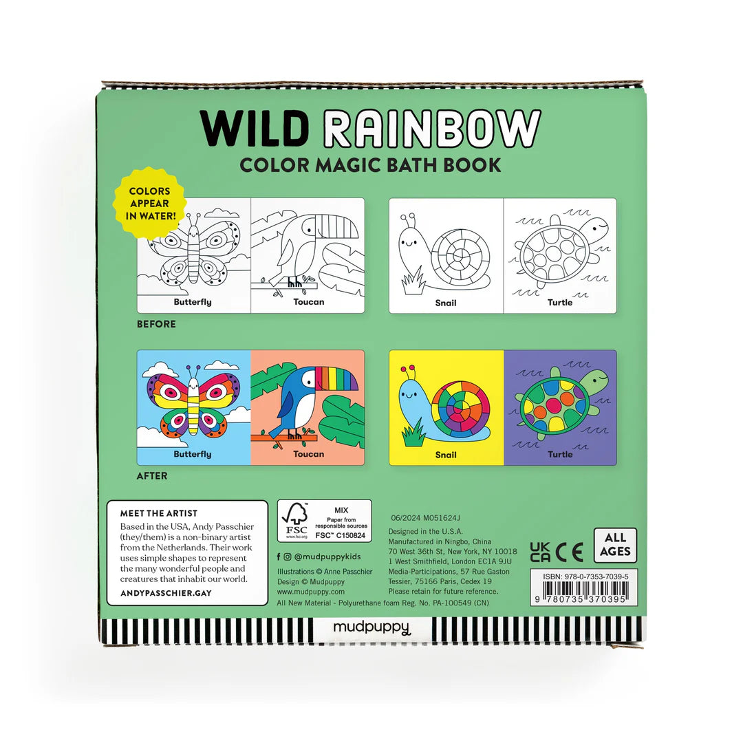 Carte pentru baie - Wild Rainbow, Magic Color - Mudpuppy