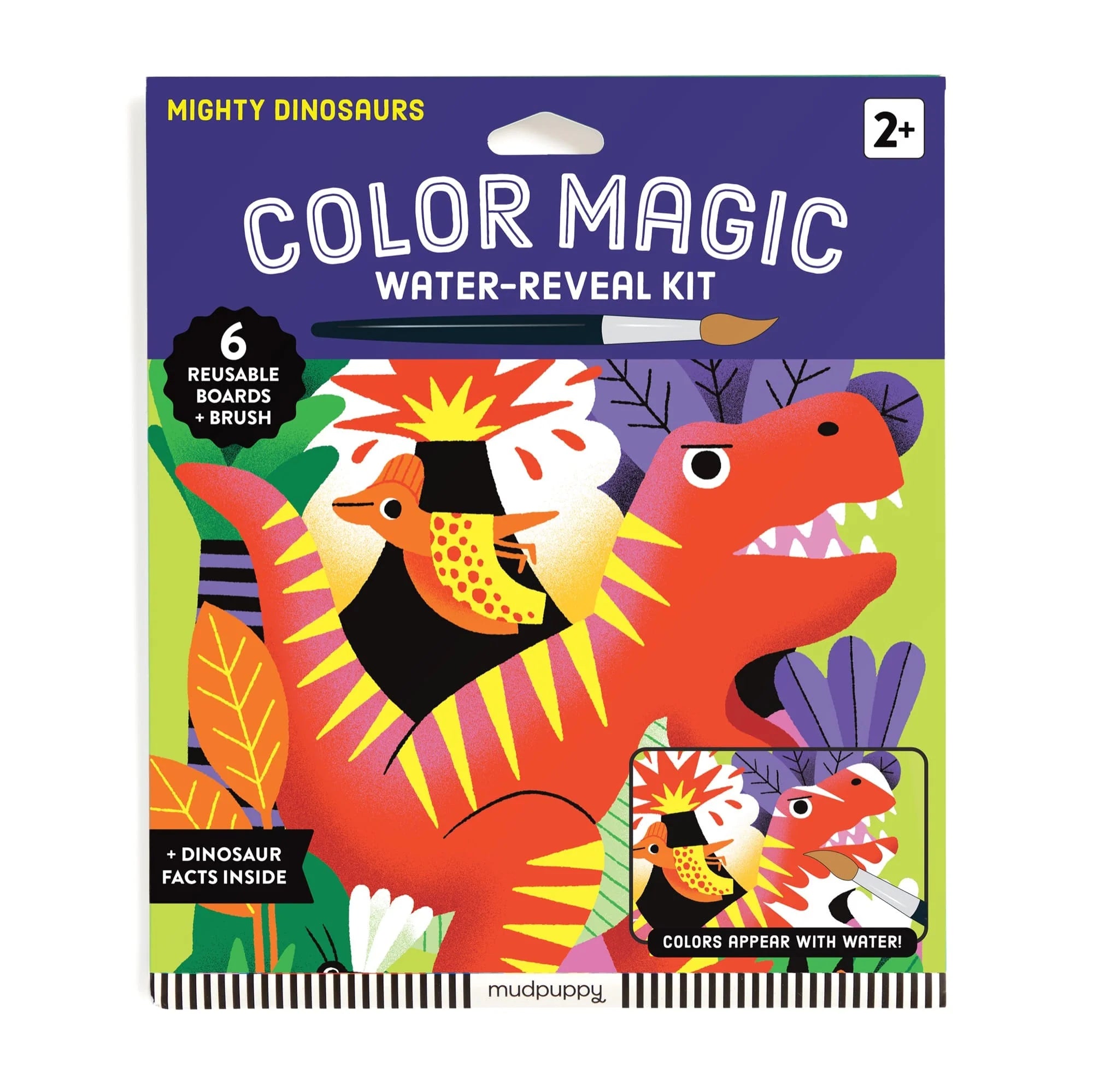 Kit pictură, Magic Water-Reveal - Mighty Dinosaurs - Mudpuppy
