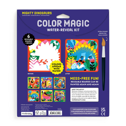 Kit pictură, Magic Water-Reveal - Mighty Dinosaurs - Mudpuppy