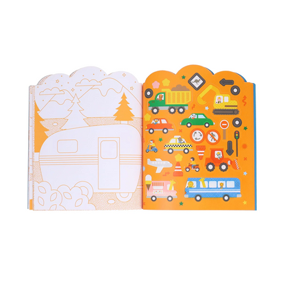 Carte de colorat + stickere - Vehicule - Petit Collage