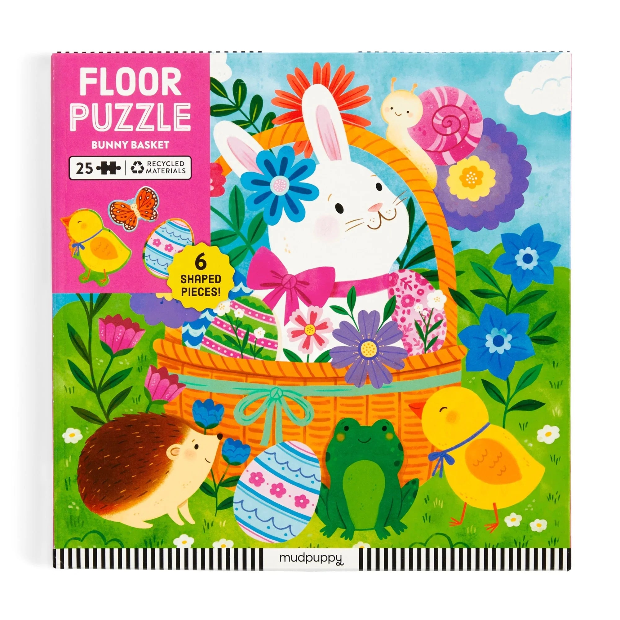 Puzzle de podea, 25 piese cu forme speciale - Bunny Basket - Mudpuppy