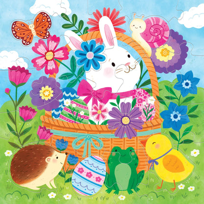 Puzzle de podea, 25 piese cu forme speciale - Bunny Basket - Mudpuppy