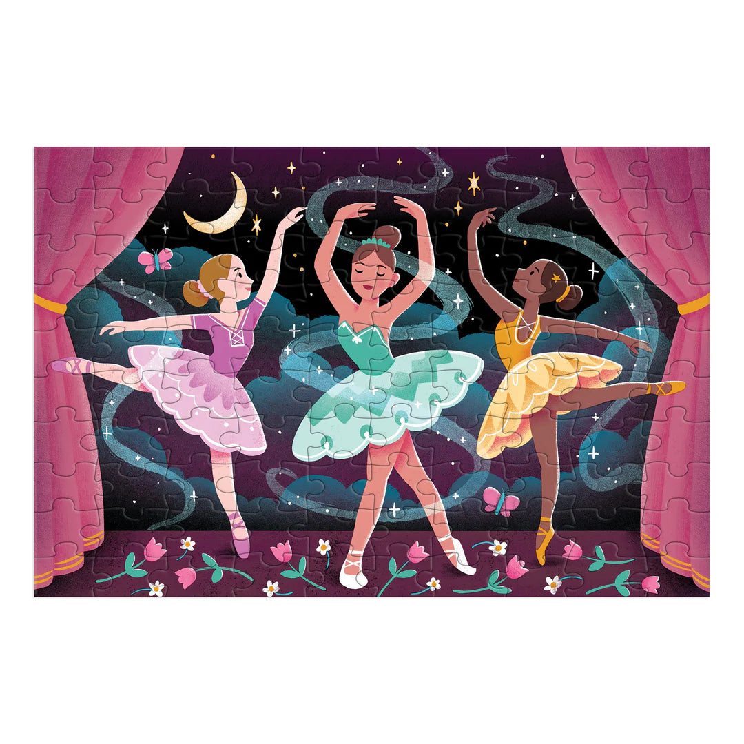 Puzzle fosforescent, 100 piese - Moonlight Ballet, Glow in the Dark - Mudpuppy