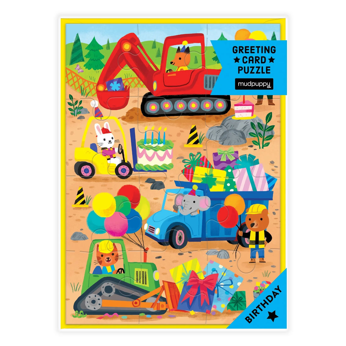 Puzzle felicitare - Construction Site Birthday - Mudpuppy