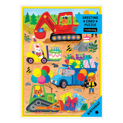 Puzzle felicitare - Construction Site Birthday - Mudpuppy