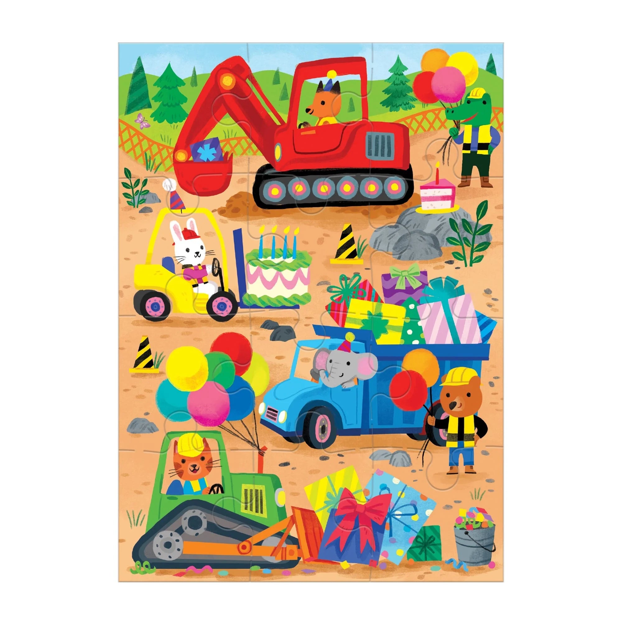 Puzzle felicitare - Construction Site Birthday - Mudpuppy