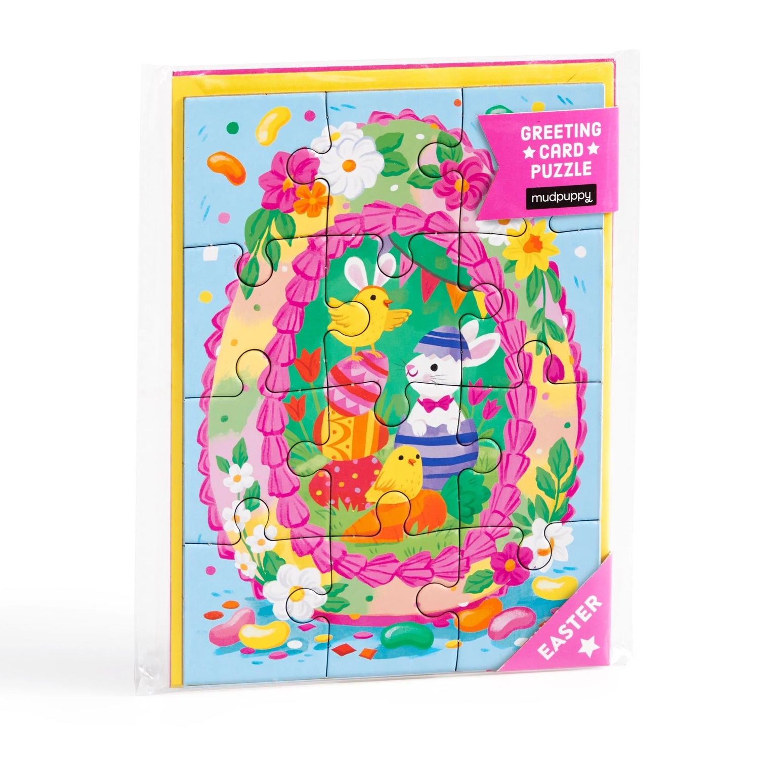 Puzzle felicitare - Egg-cellent Easter - Mudpuppy