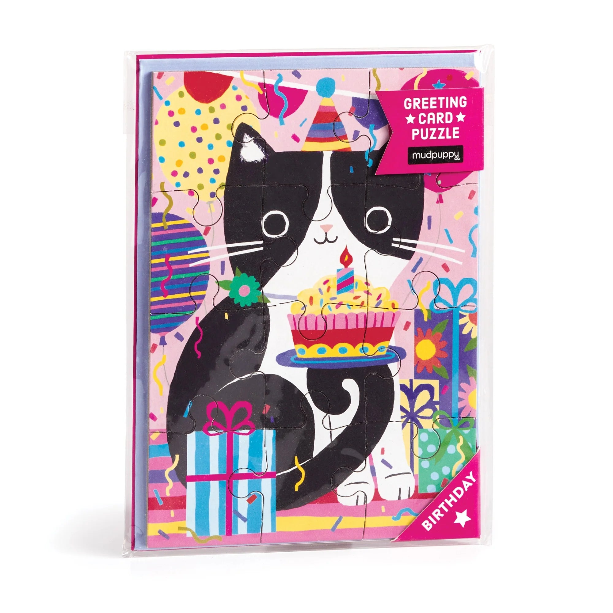 Puzzle felicitare - Purr-fect Cat Birthday - Mudpuppy