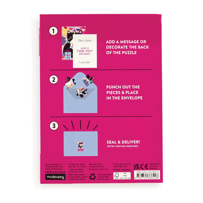 Puzzle felicitare - Purr-fect Cat Birthday - Mudpuppy