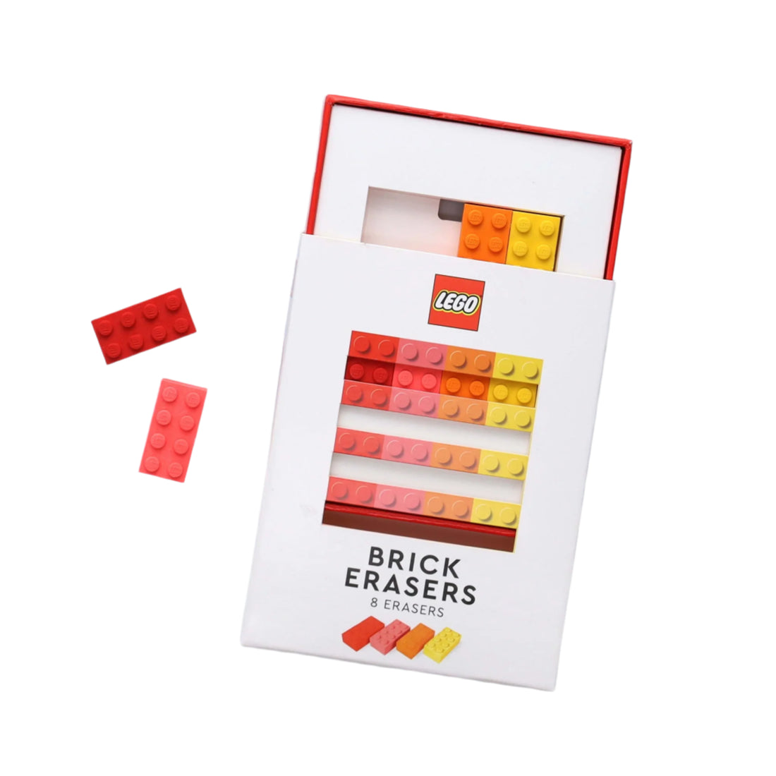 Set radiere, 8 buc - Brick Erasers, Touch Of Red - LEGO