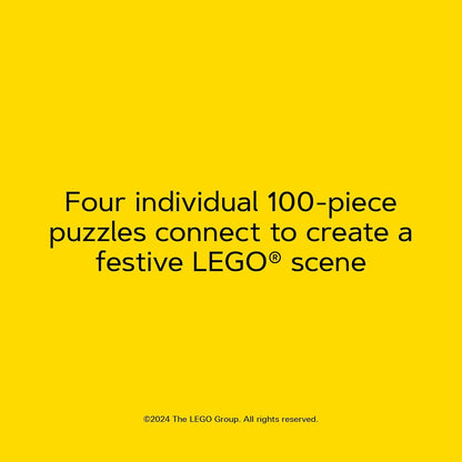Puzzle colaborativ, 4 x 100 piese - Christmas Tree - LEGO