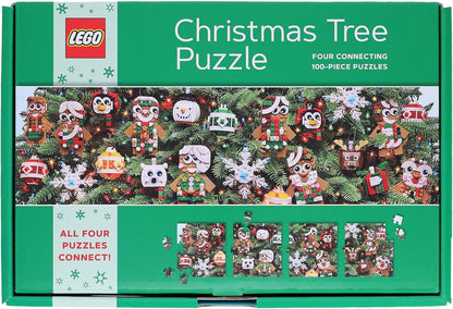 Puzzle colaborativ, 4 x 100 piese - Christmas Tree - LEGO