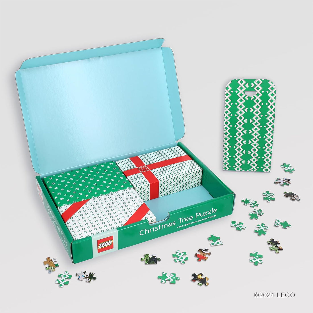 Puzzle colaborativ, 4 x 100 piese - Christmas Tree - LEGO