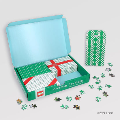 Puzzle colaborativ, 4 x 100 piese - Christmas Tree - LEGO