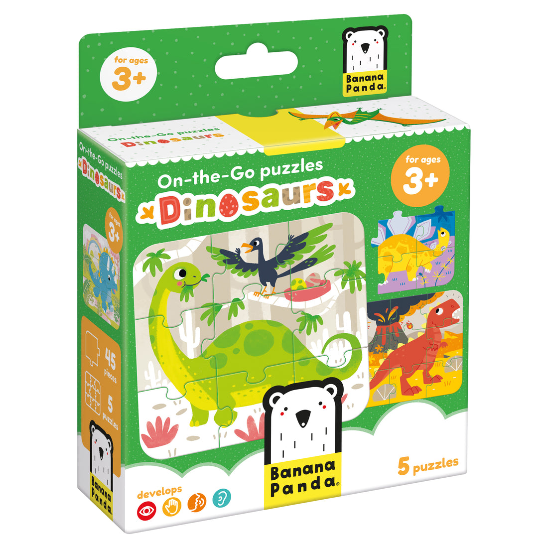 Puzzle On-the-Go, 5 in 1 - Dinozauri - Banana Panda