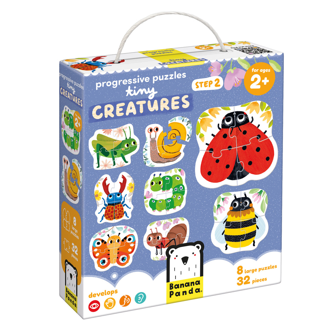 Puzzle progresiv, 8 in 1 - Tiny Creatures - Banana Panda