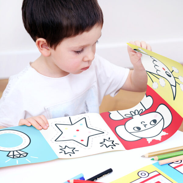 Carti luuungi pentru colorat, 2 buc - Ready to Draw Wonderland - Banana Panda