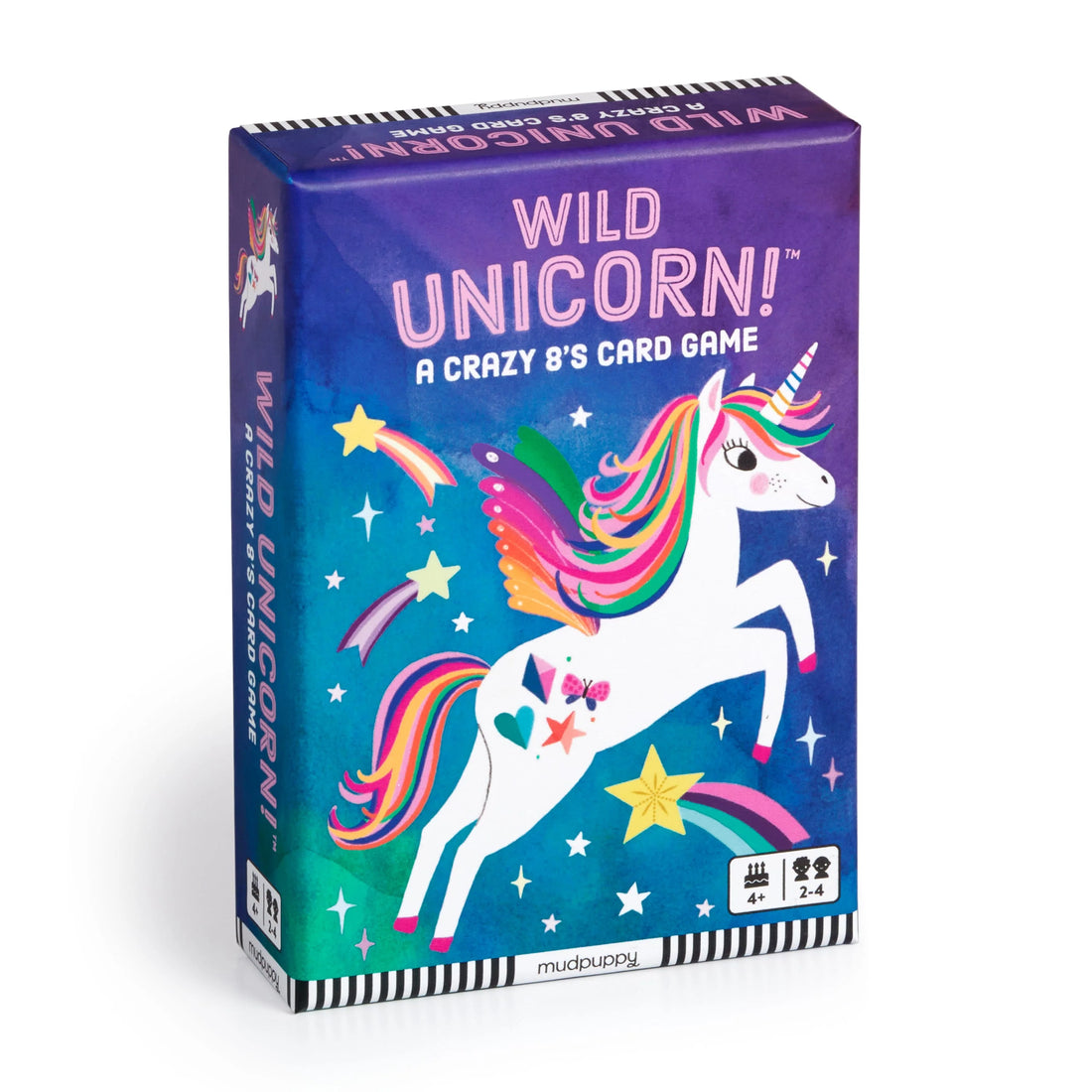 Cutia jocului de cărți Wild Unicorn! Mudpuppy, vedere din unghi
